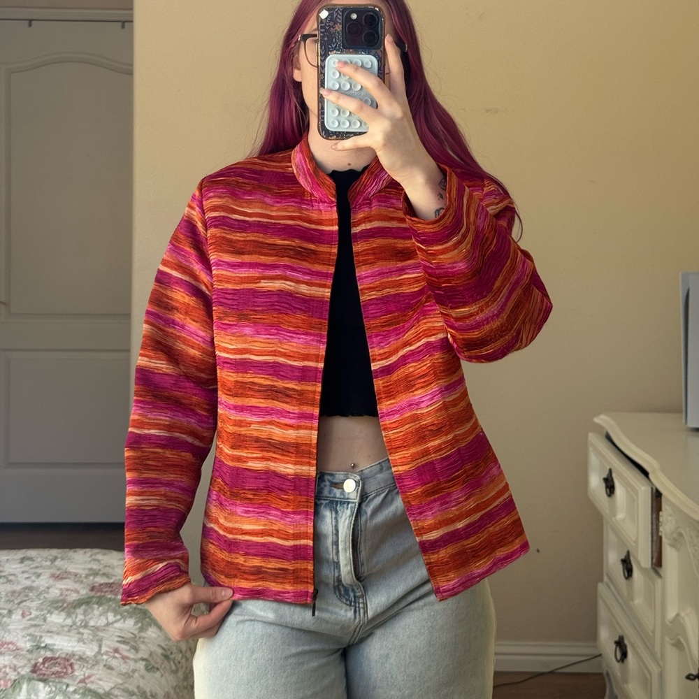 Analog Women's Vibrant Striped Bomber Jacket